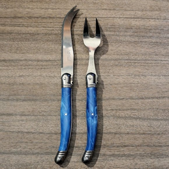 Laguiole 9" knife and fork cheese set France EUC - Picture 2 of 3